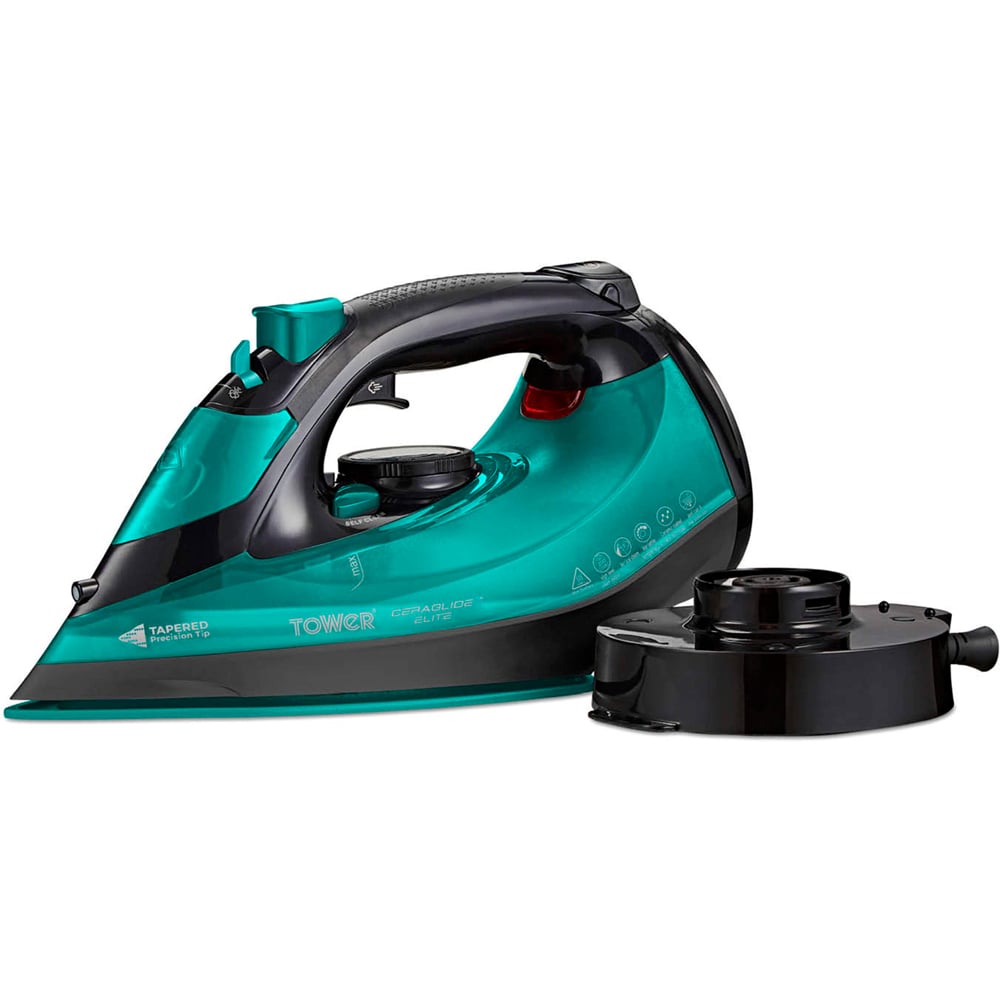 Tower Ceraglide Black and Teal Cord and Cordless Iron 2800W Image 1