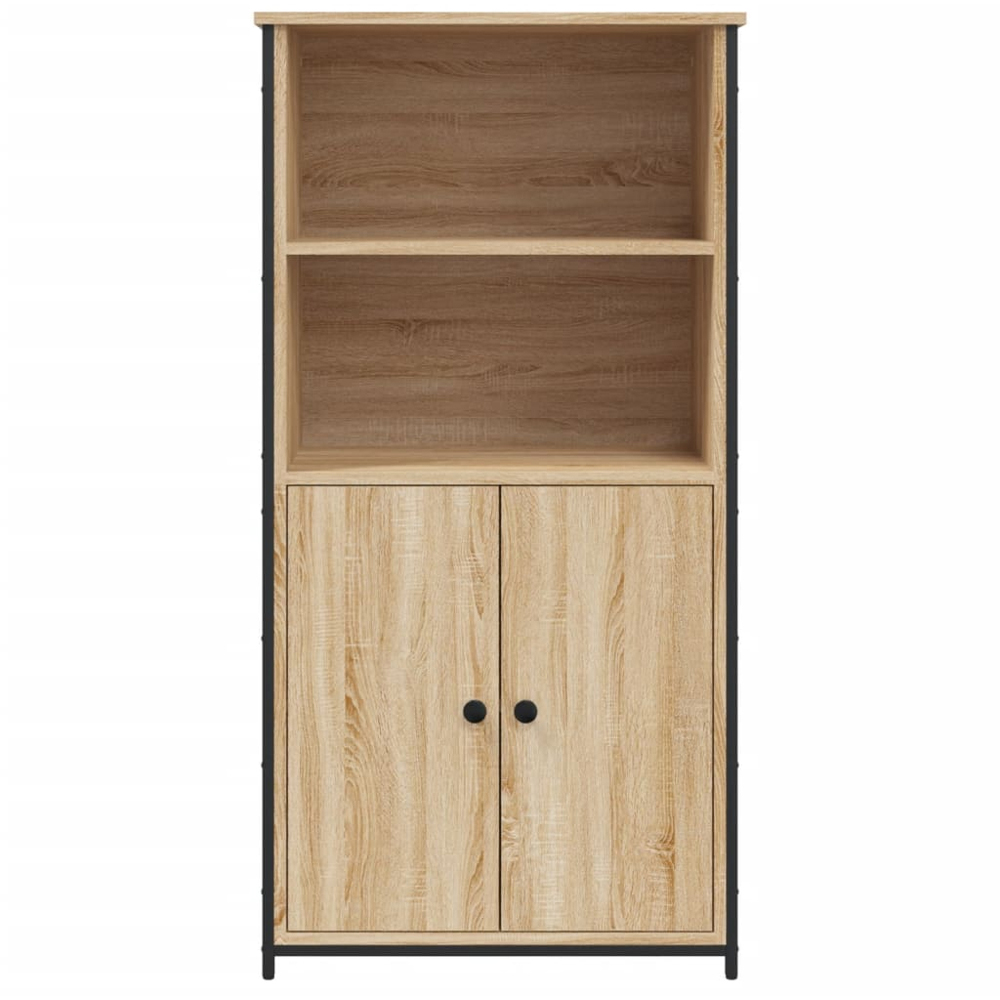 vidaXL 2 Door 2 Shelf Sonoma Oak Wood and Metal Highboard Image 5