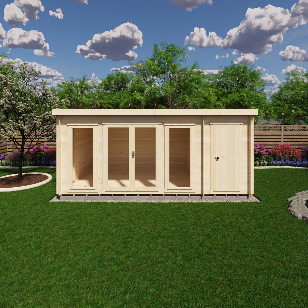 Shire Walsoken 10 x 17ft Dual-Purpose Pent Garden Log Cabin with Integral Storage Image 4