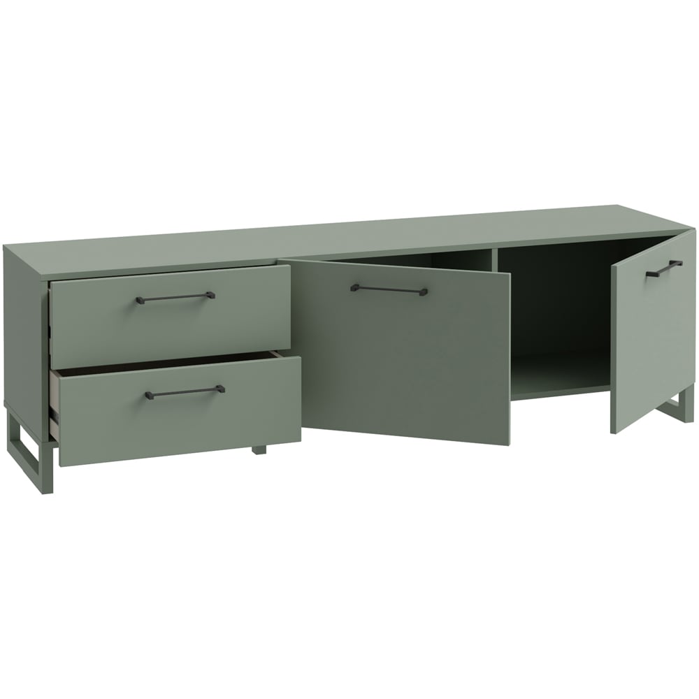 Florence Sali 2 Door 2 Drawer Sage Green TV Unit Image 4