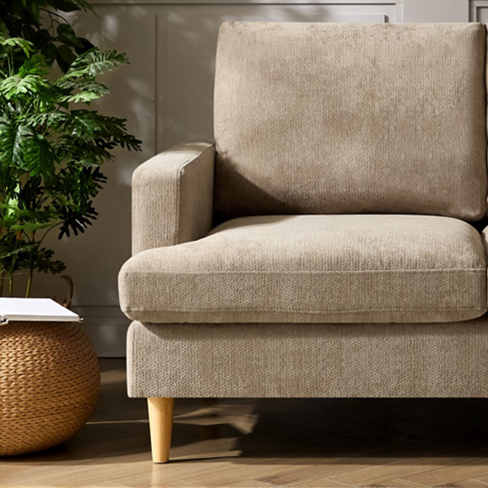 Artemis Home Newsome 2 Seater Light Brown Fabric Sofa Image 2