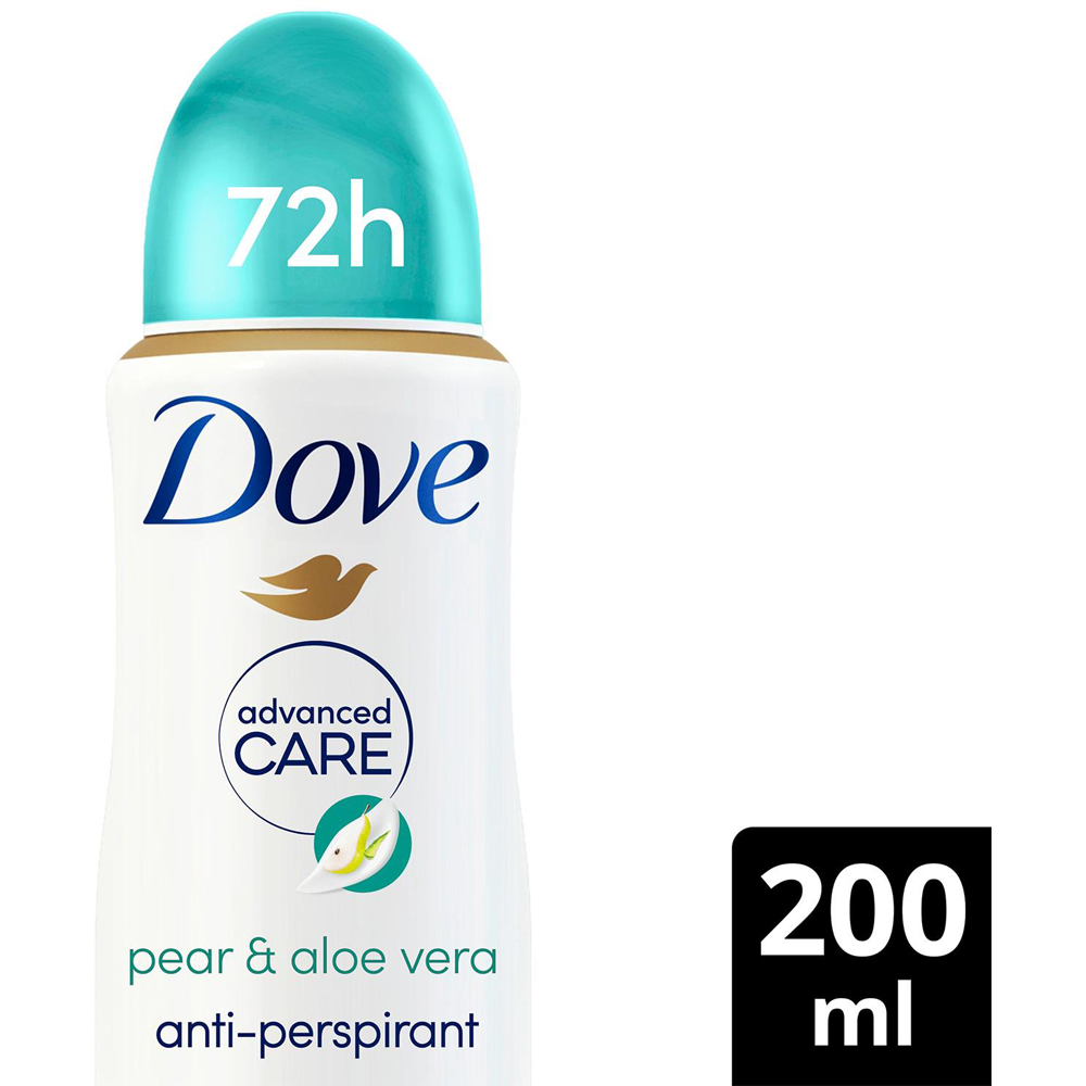 Dove Advanced Care Pear and Aloe Vera Go Fresh Anti-Perspirant Deo 200ml 12 Pack Image 7