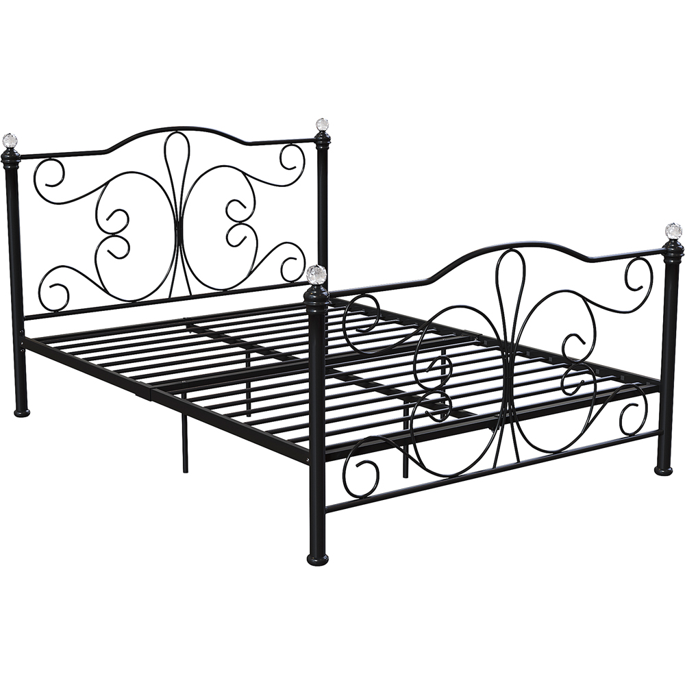 Vida Designs Chicago Double Black Metal Bed Frame Image 2