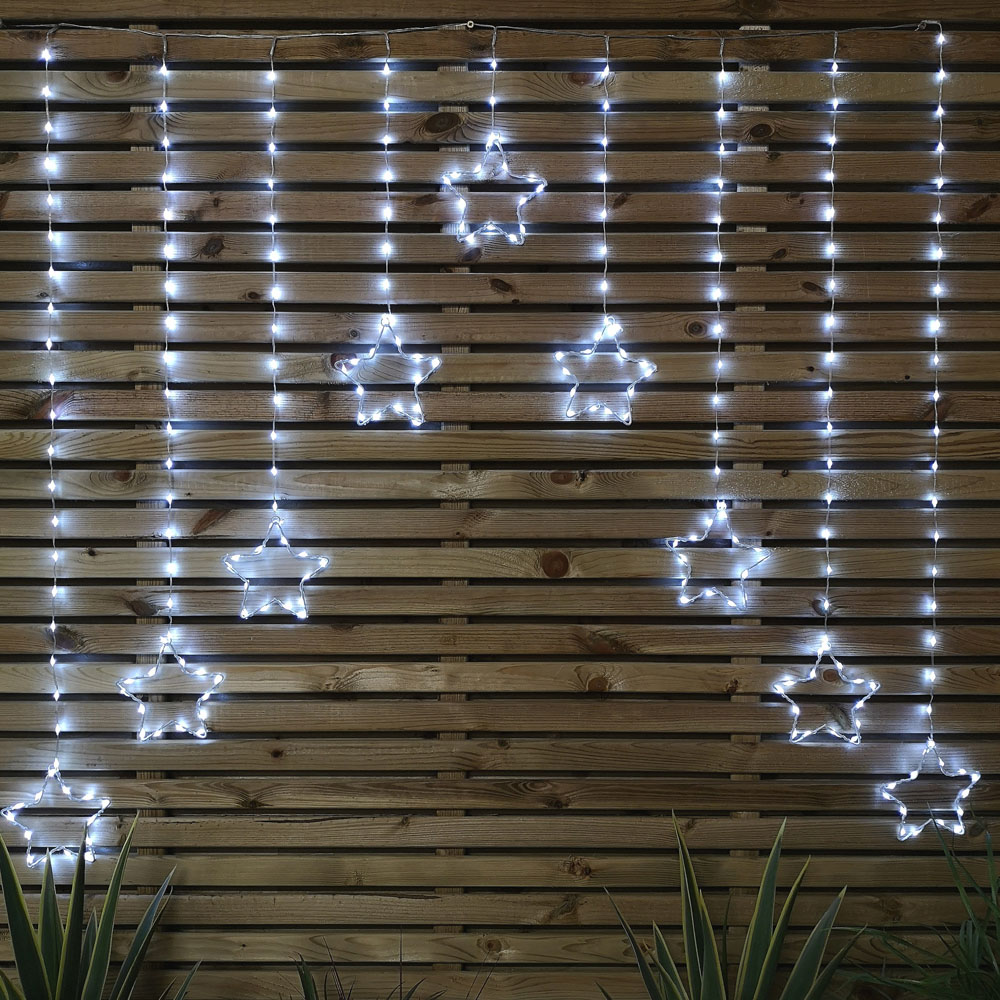 Samuel Alexander 256 Cool White LED Star Curtain Lights Image 1