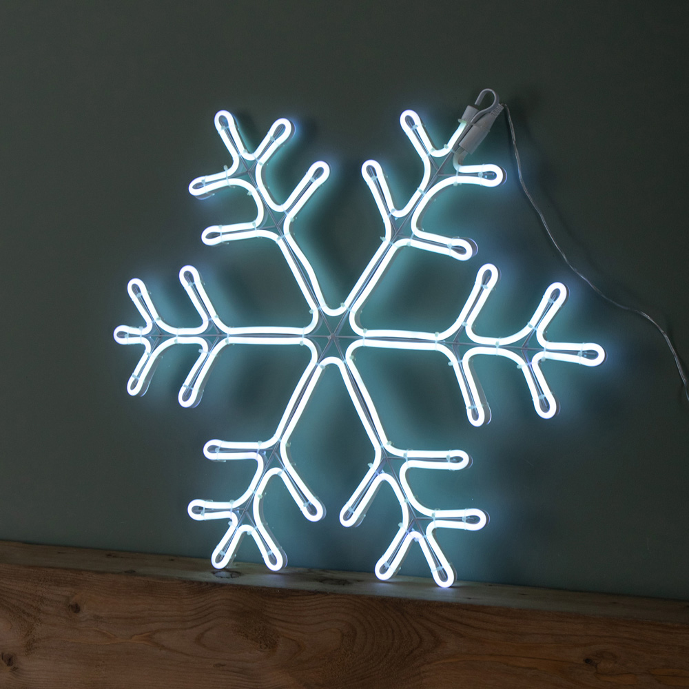 Samuel Alexander Blue and Cool White LED Neon Flex Christmas Snowflake 59cm Image 5