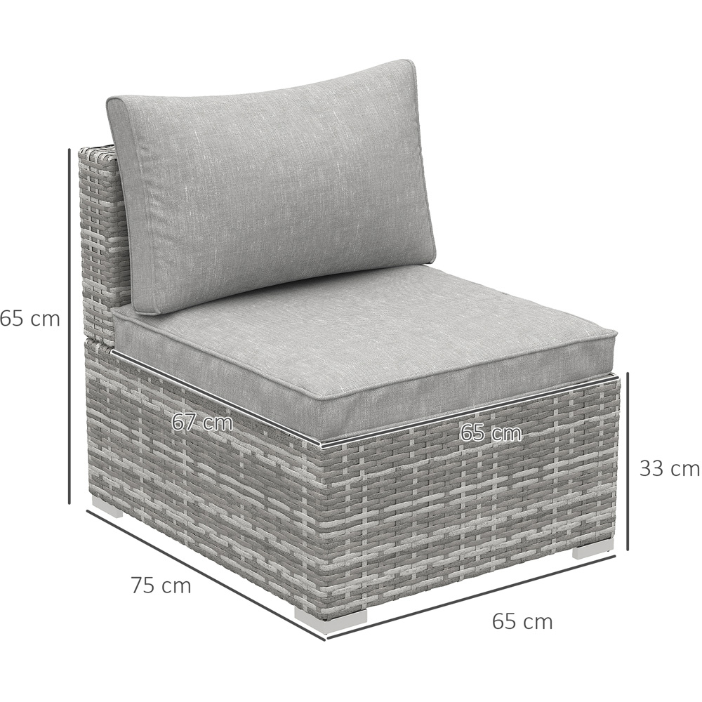 Outsunny Light Grey PE Rattan Single Sofa Chair Image 7