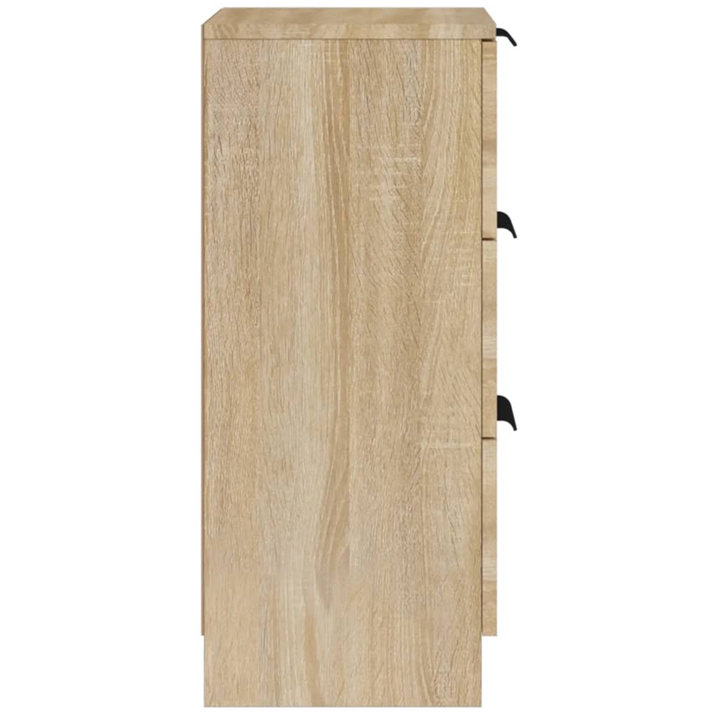 vidaXL 3 Drawer Sonoma Oak Sideboard Set of 2 Image 7