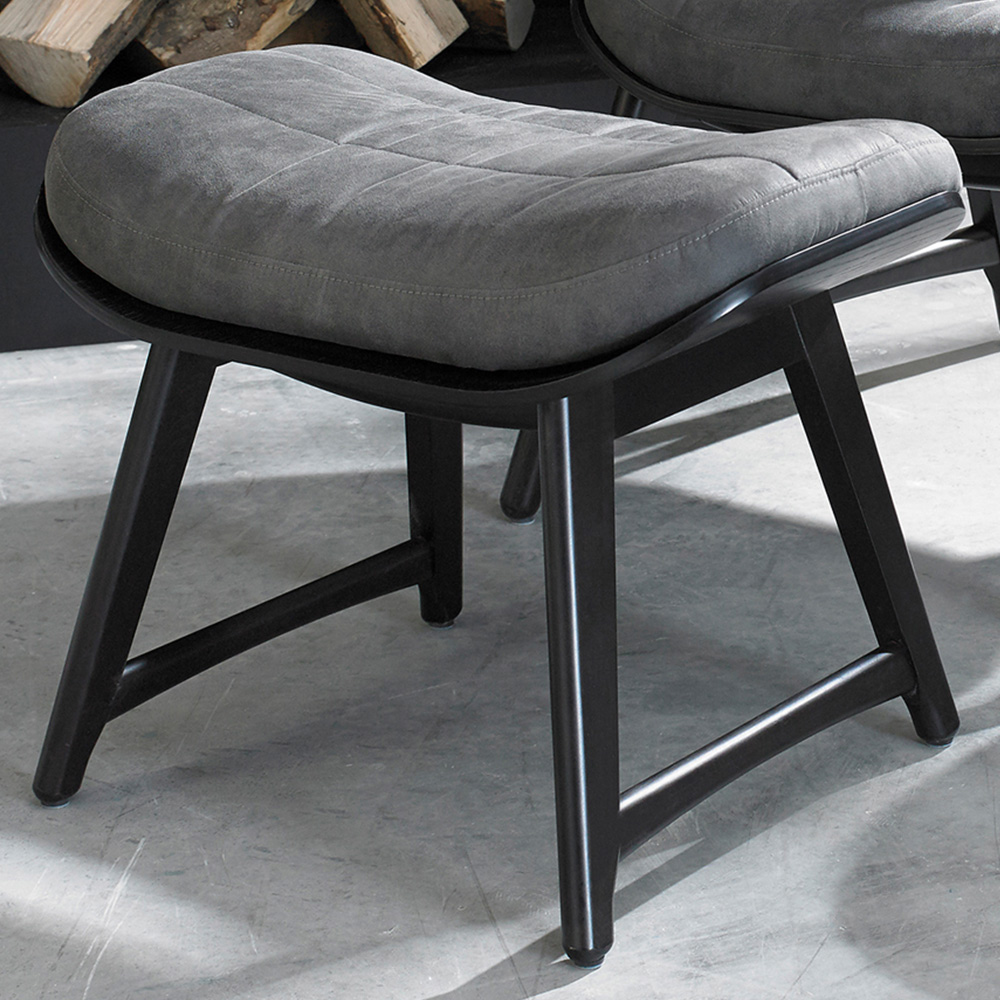 Bentley Designs Peppercorn Dark Grey Fabric Foot Stall Image 1