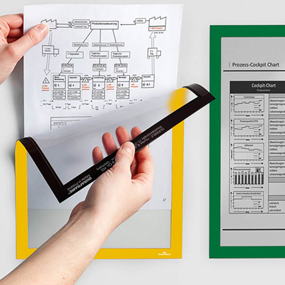 Durable DURAFRAME A4 Yellow Document Magnetic Signage Frame 5 Pack Image 5