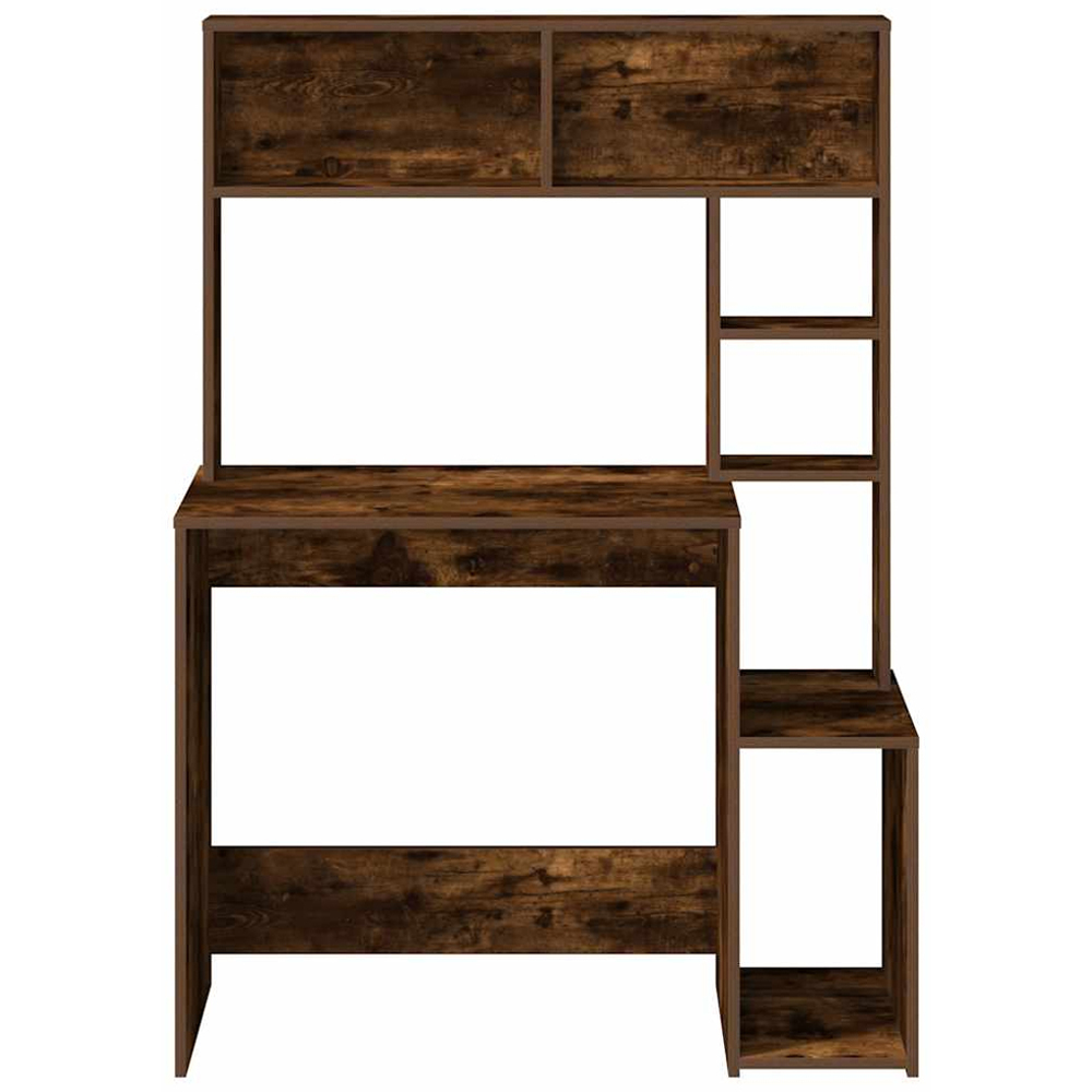 vidaXL 6 Shelf Study Desk Smoked Oak Image 3