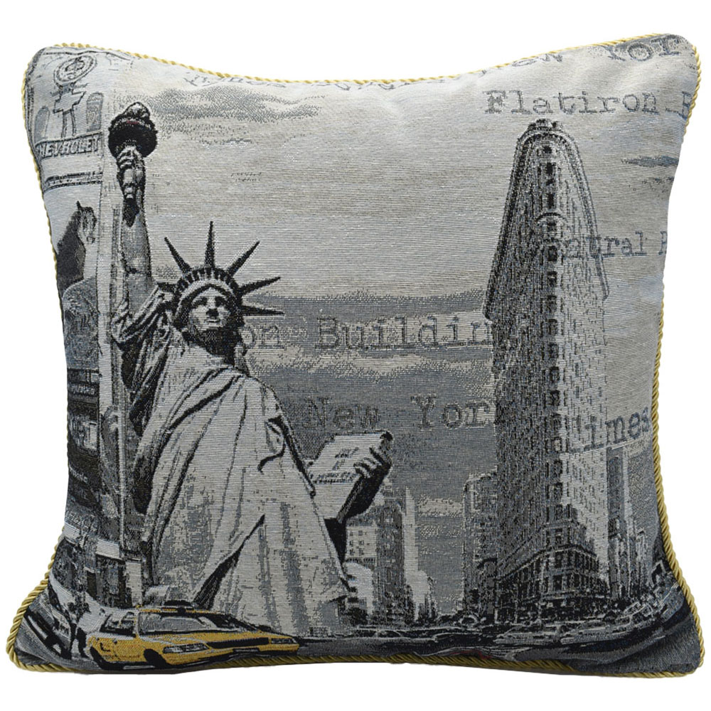 Velosso New York Tapestry Filled Cushion 43 x 43cm 2 Pack Image 1