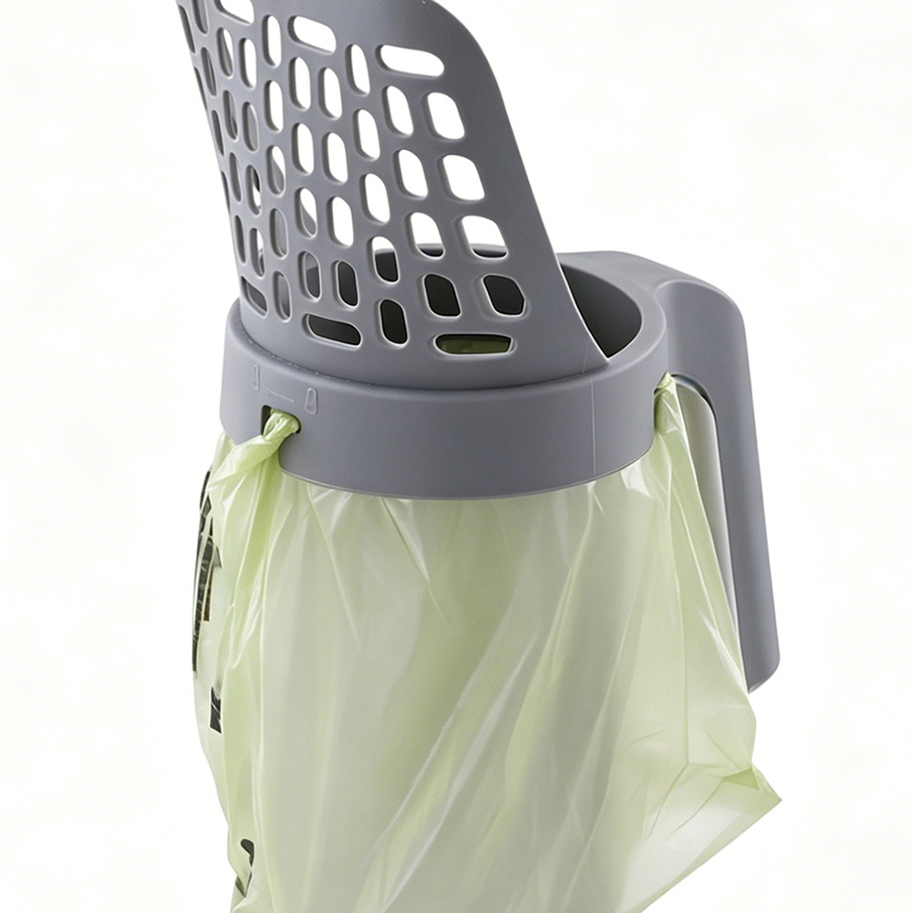 H&O Direct 2-in-1 Grey Cat Litter Scooper with Holder and Waste Bags Image 4