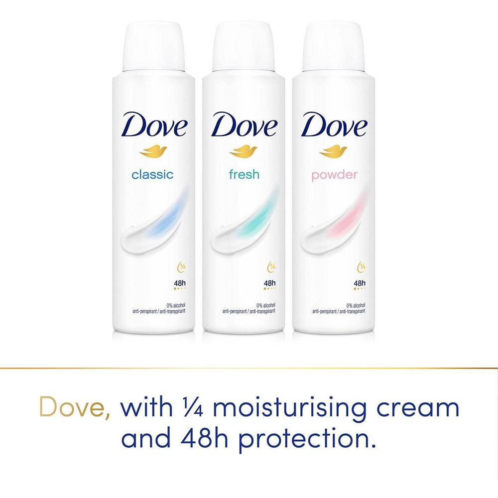 Dove Powder Sweat Protection Women Anti-Perspirant Deo 150ml 24 Pack Image 7