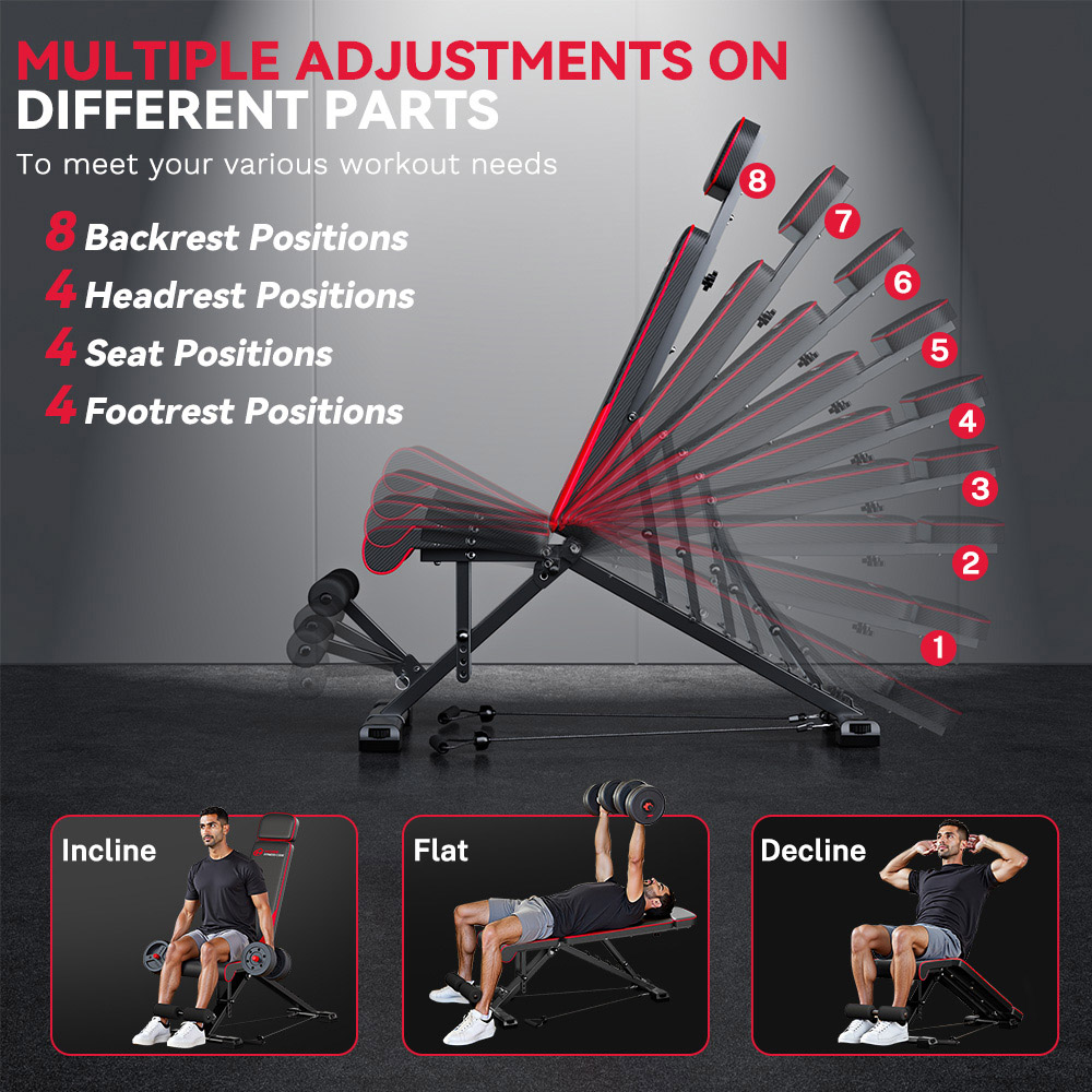 Rattrix C1 Black Multiple Adjustment Foldable Weight Bench Image 8