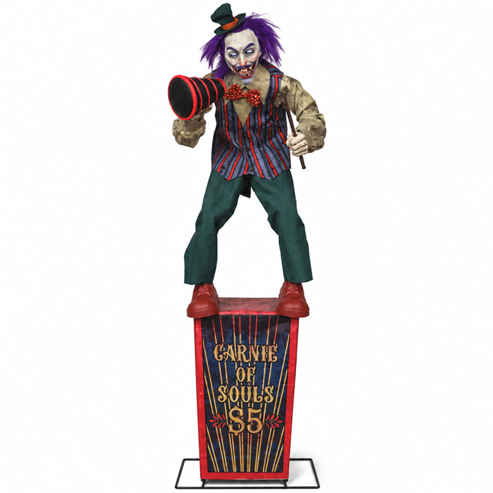 Samuel Alexander LED Carnival Barker Halloween Animatronic 6ft Image 1