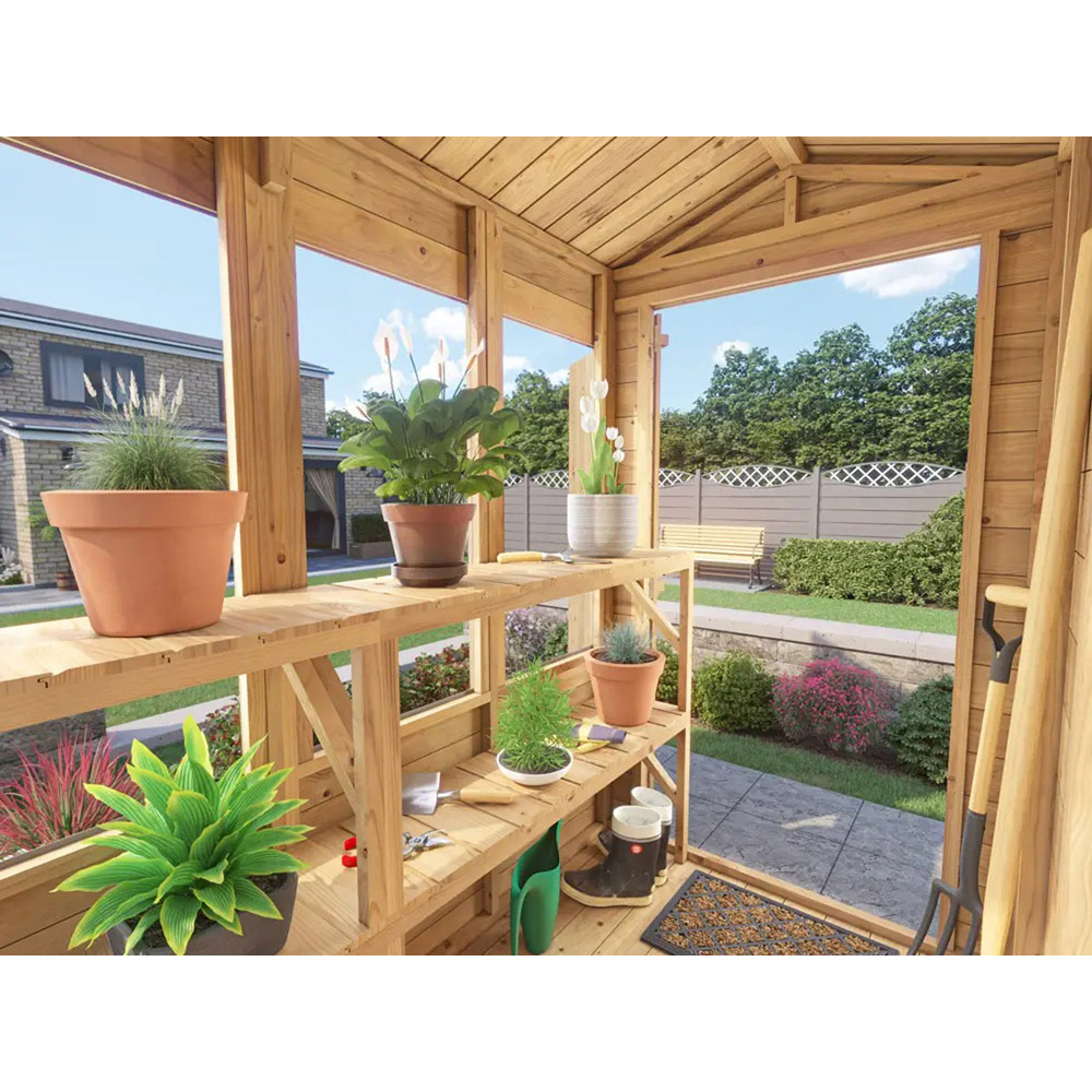Dunster House Overlord 4 x 6ft Modular Brown Superfelt Apex Potting Shed Image 4
