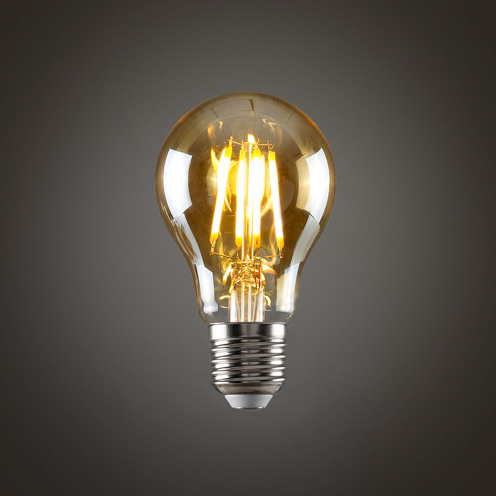 ValueLights 3 Pack E27 LED 4W Warm White 2700K Vintage Filament Amber Glass Light Bulbs Image 2