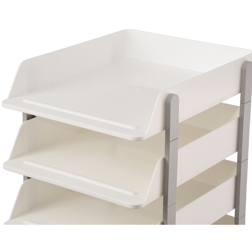 Living and Home 3-Tier White and Grey Tabletop File Organiser Rack Image 5