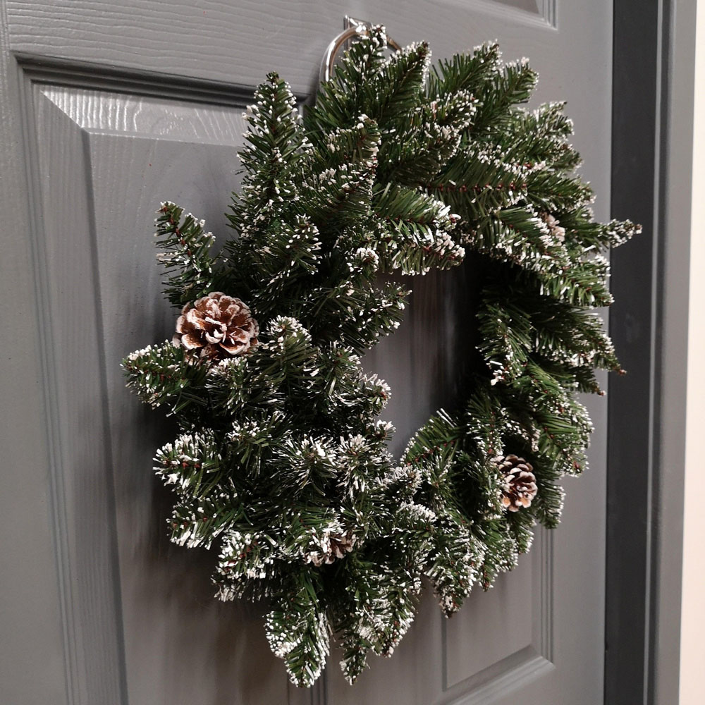 Premier Rocky Mountain Snow Tipped Christmas Wreath 50cm Image 6