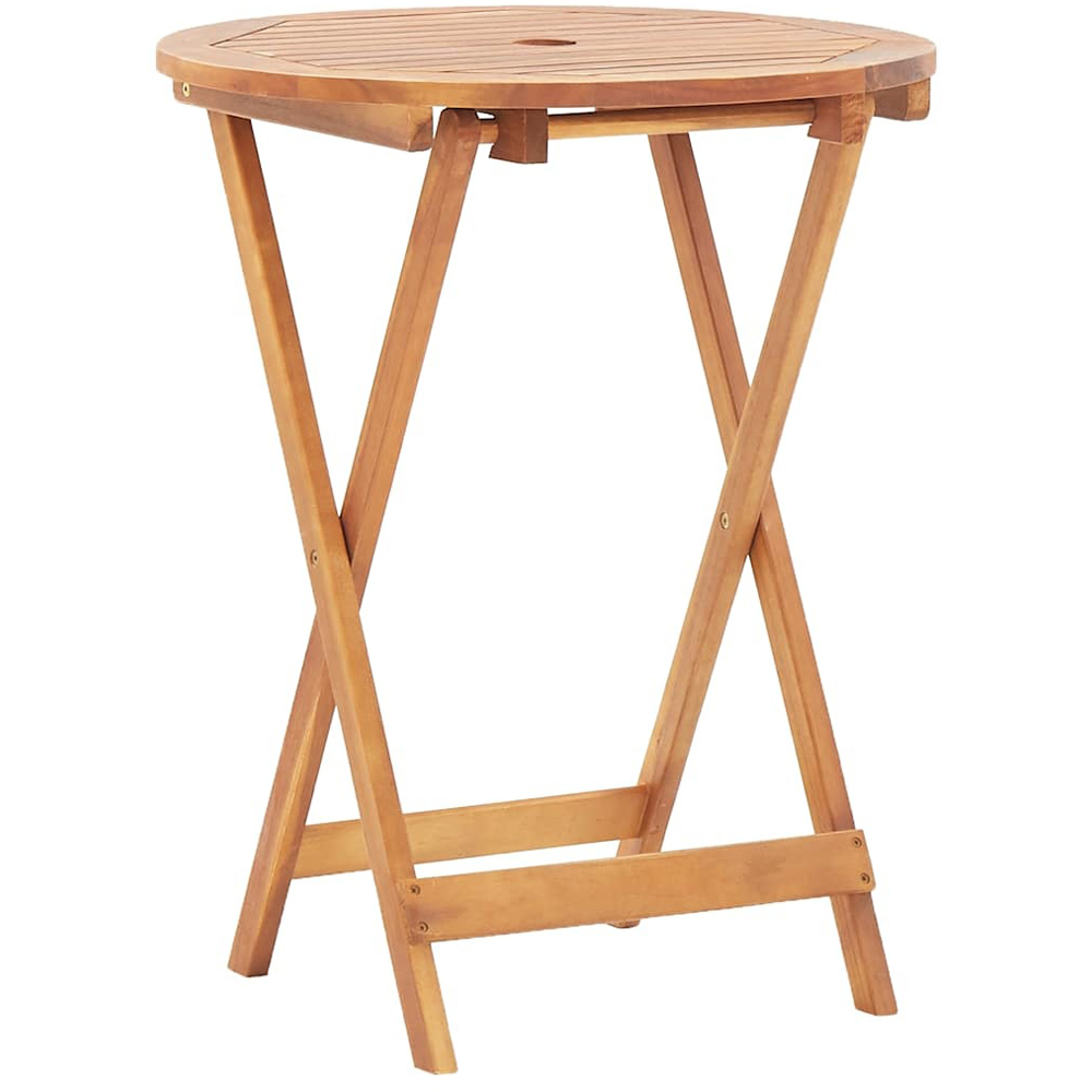 Walplus Brown Solid Acacia Wood Garden Table Image 2