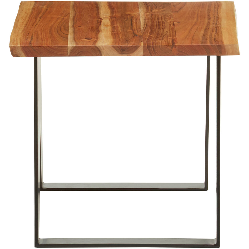 Premier Housewares Surax Acacia Wood Side Table with Black Legs Image 3