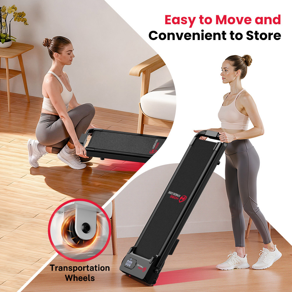 Rattrix Black Manual Incline Foldable Walking Treadmill Image 2