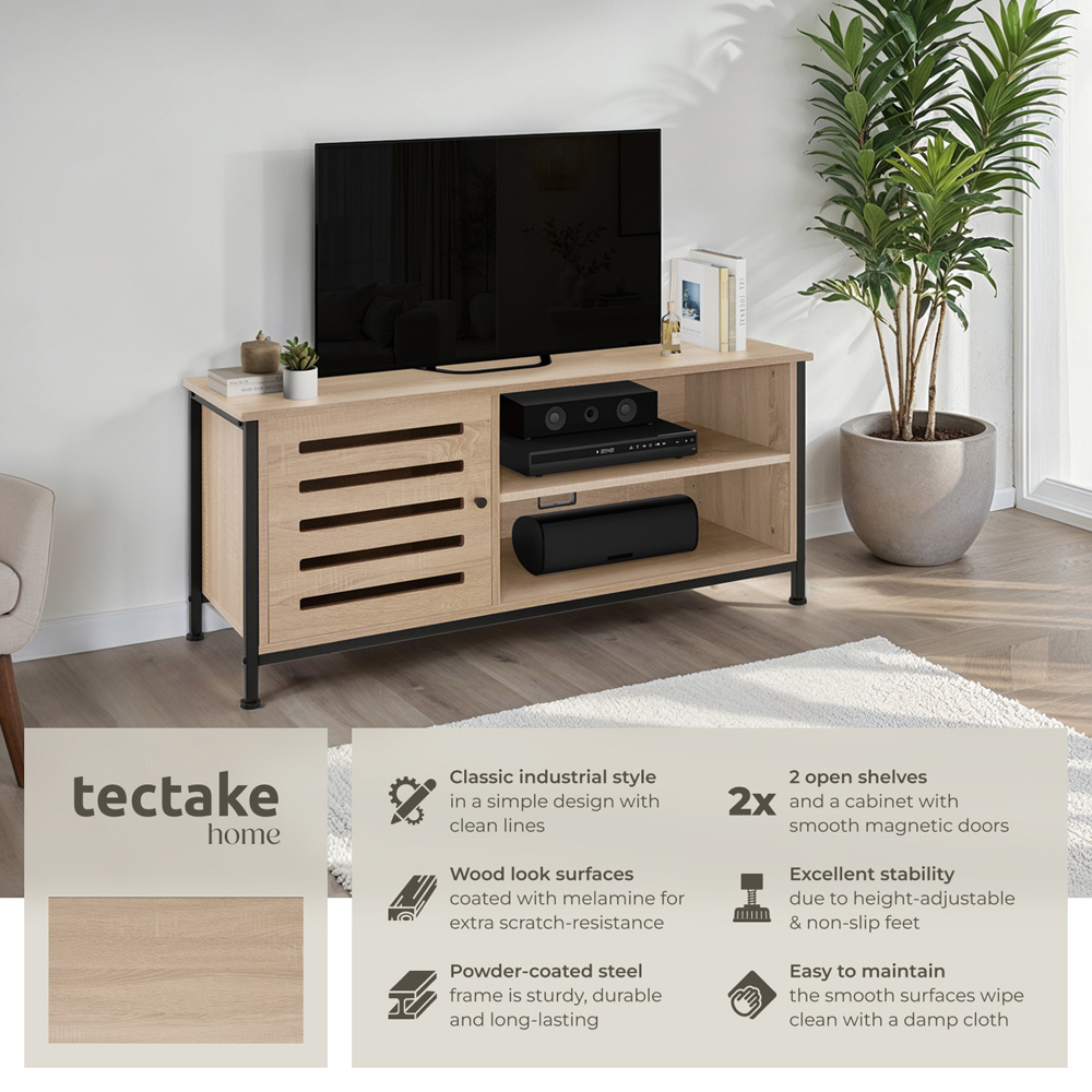 Tectake Galway Single Door 2 Shelf Sonoma Oak TV Stand Image 3
