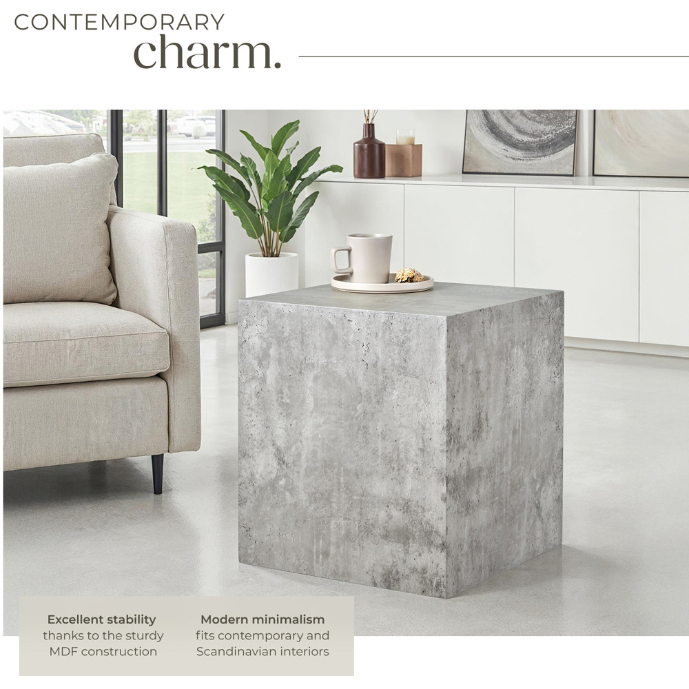 Tectake Lasley Concrete Cube Design Coffee Table Image 4