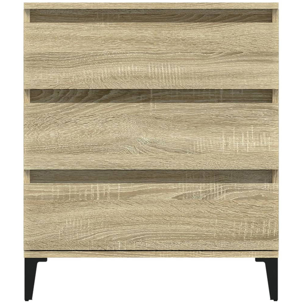 vidaXL 3 Drawer Sonoma Oak Sideboard with Metal Legs Image 5
