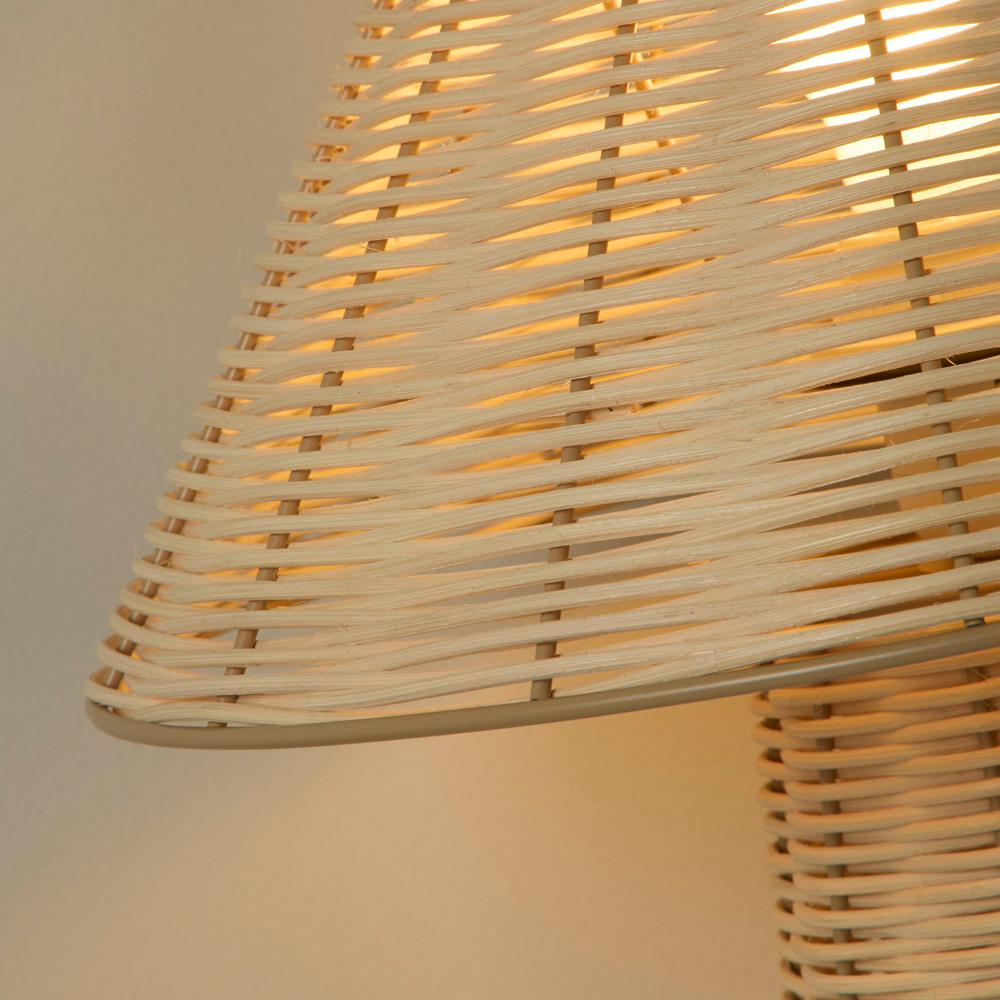 Lighting Collection Tusk Natural Rattan Bell Table Lamp Image 4