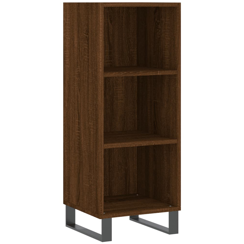 vidaXL 3 Shelf Brown Oak Sideboard Image 2