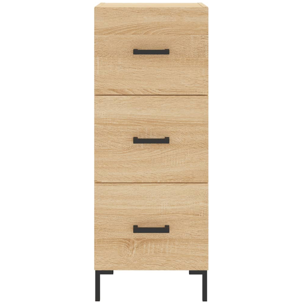 vidaXL Single Door 3 Drawer Brown Oak Highboard Image 6