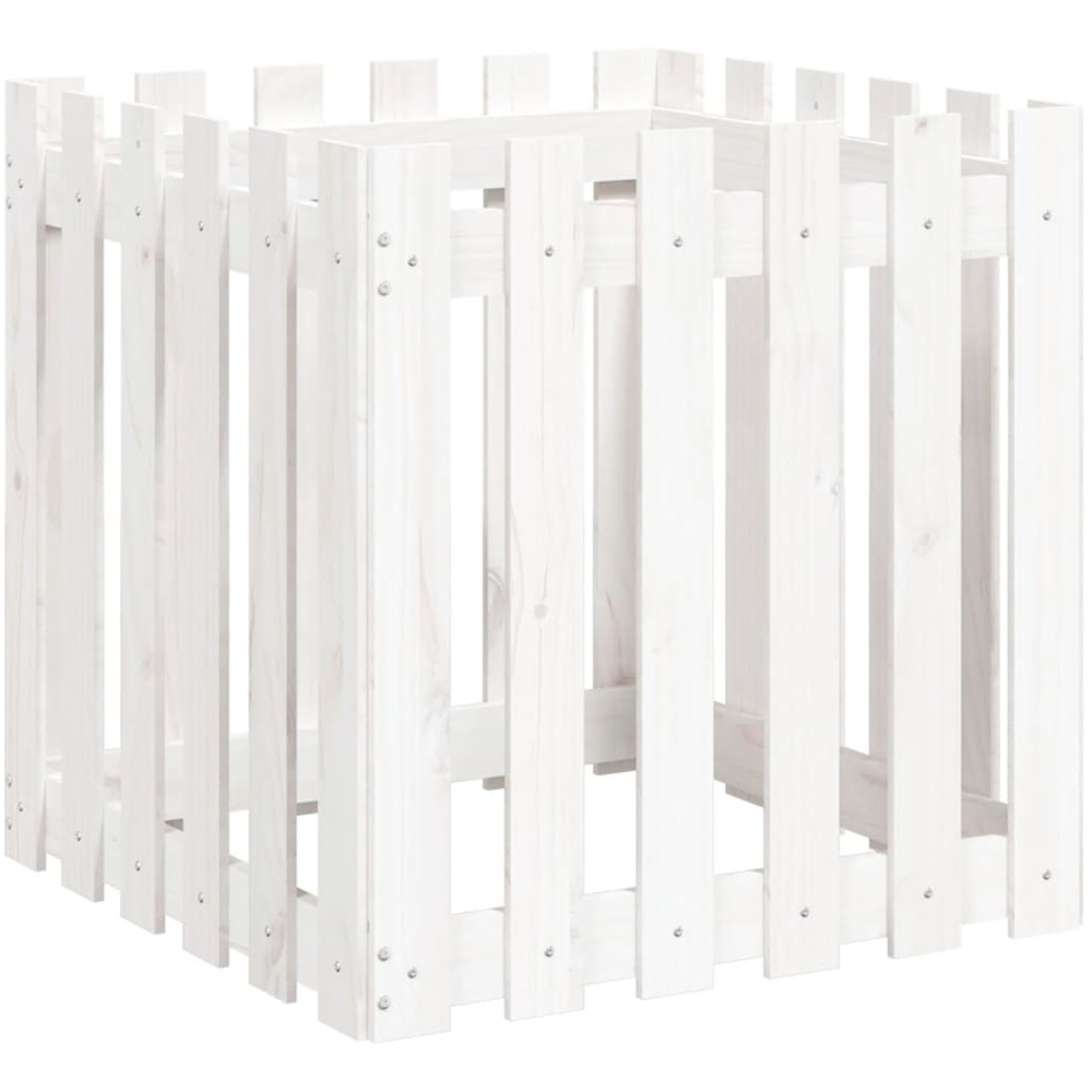 vidaXL White Pine Wood Garden Planter 60 x 60 x 60cm Image 3