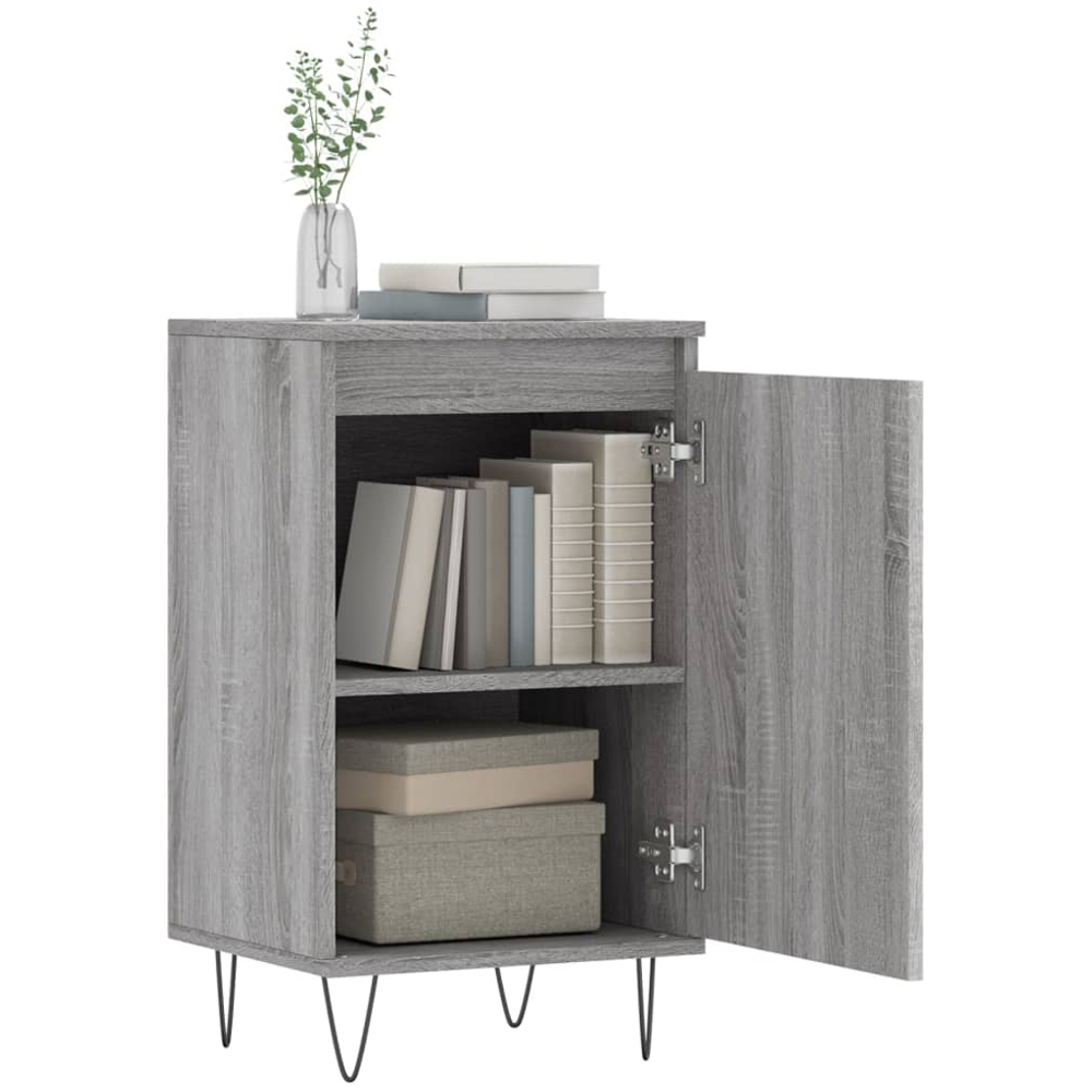 vidaXL Single Door Grey Sonoma Sideboard Set of 2 Image 4
