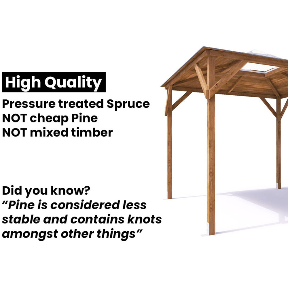 Dunster House Erin 2.5 x 2.5m Brown Superfelt Garden Gazebo with Solid Wall Sides Image 6
