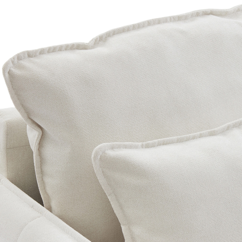 Living and Home White Fleece Fabric Armchair with Cushions Image 6