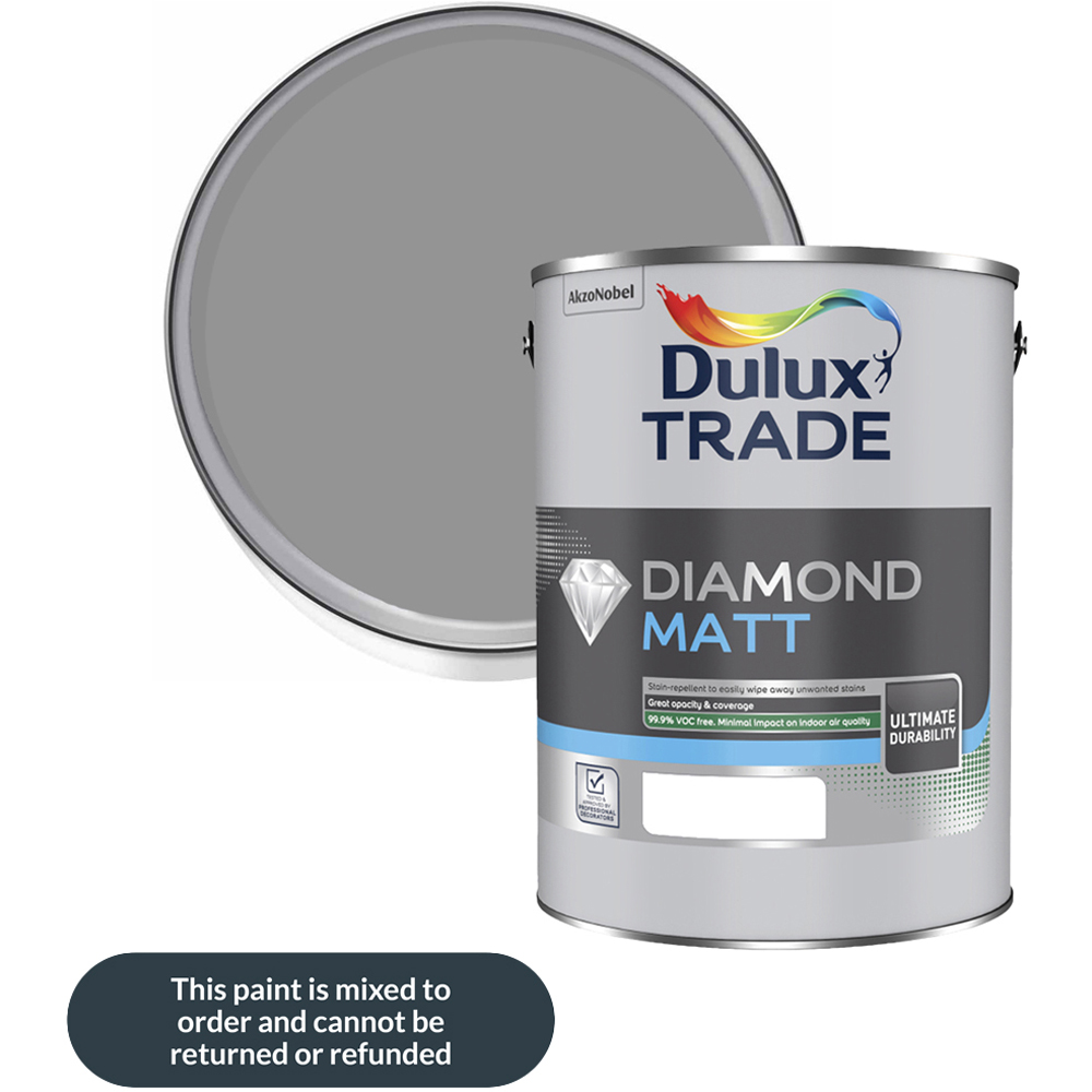 Dulux Trade Deep Fossil Walls and Ceilings Diamond Matt Paint 5L Image 1
