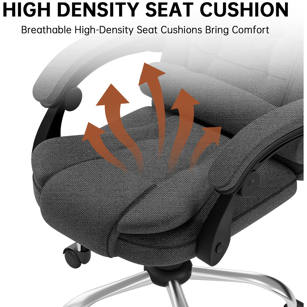 Rattrix Dark Grey Height Adjustable Swivel Office Chair with Large Padded Seat Image 5