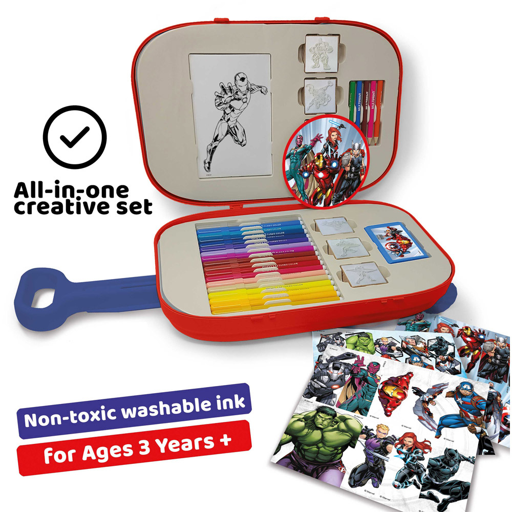 Multiprint Marvels Avengers Kids Colouring and Stamp Trolley Set Image 4