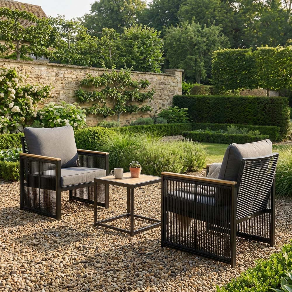 Malay Eiffel 3 Piece Rocker Bistro Set - Black Image 4