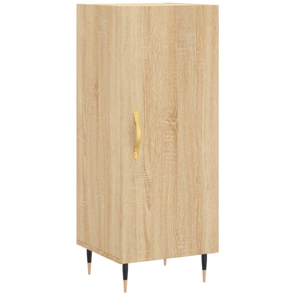 vidaXL Single Door 3 Shelf Sonoma Oak Sideboard with Metal Legs Image 2