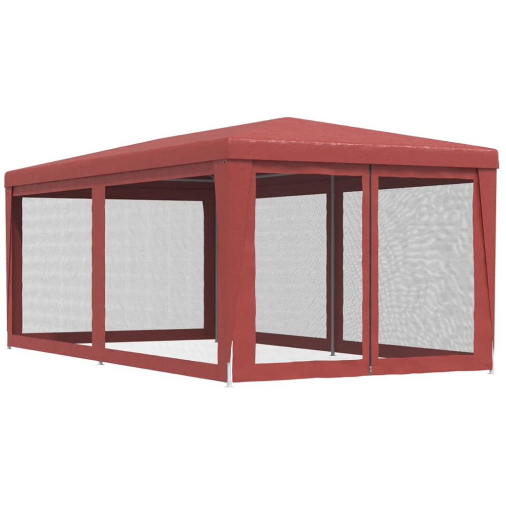 vidaXL 3 x 6m Red Party Tent with Mesh Sidewalls Image 5