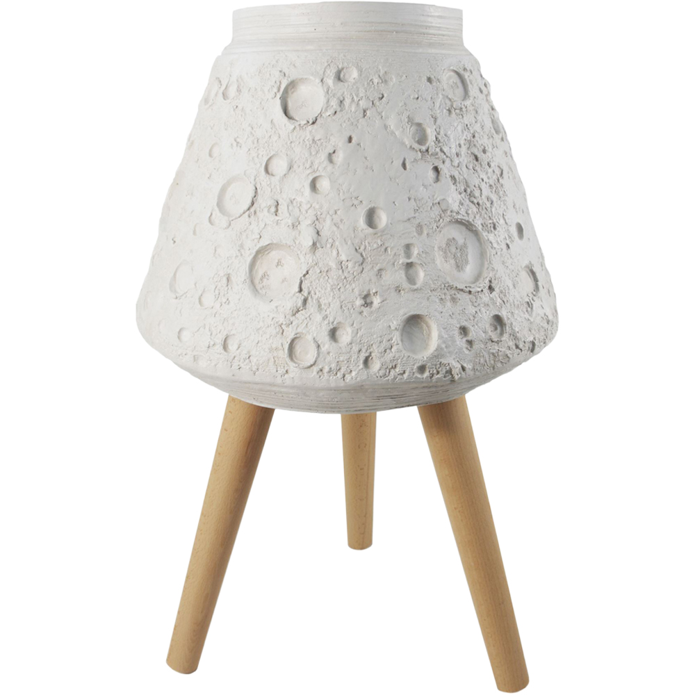 Leaf Lunar White Fibreglass Composite Indoor Planter with Legs 62 x 40cm Image 1