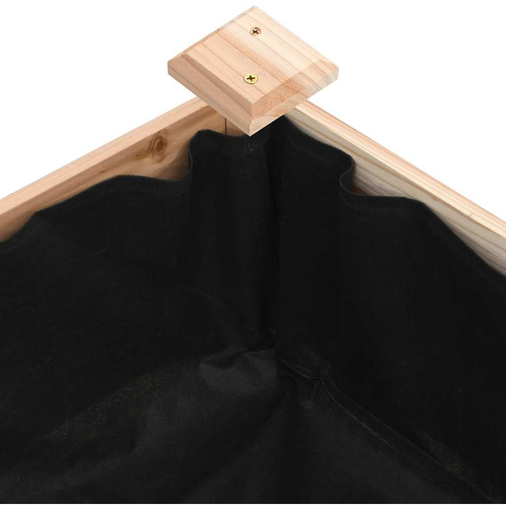 vidaXL Natural Fir Wood Raised Garden Bed with Liner 25 x 60 x 120cm Image 5
