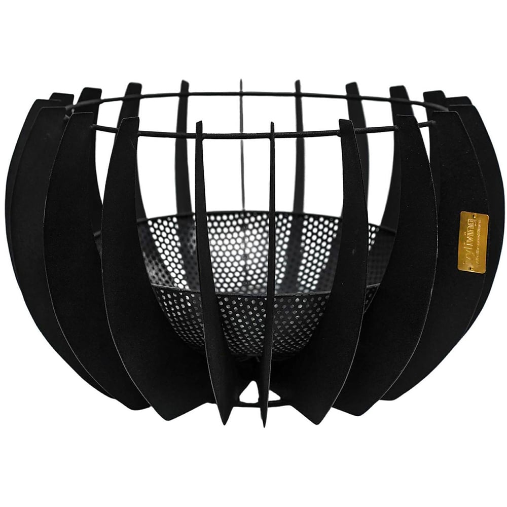 Ivyline Solis Matt Black Fire Pit 30 x 50cm Image 1