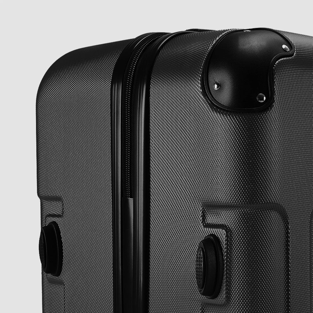 H&O Direct Large Black ABS Spinner Wheel Luggage Case Image 3