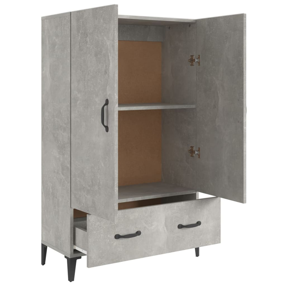 vidaXL 2 Door Single Drawer Concrete Grey Highboard Image 7