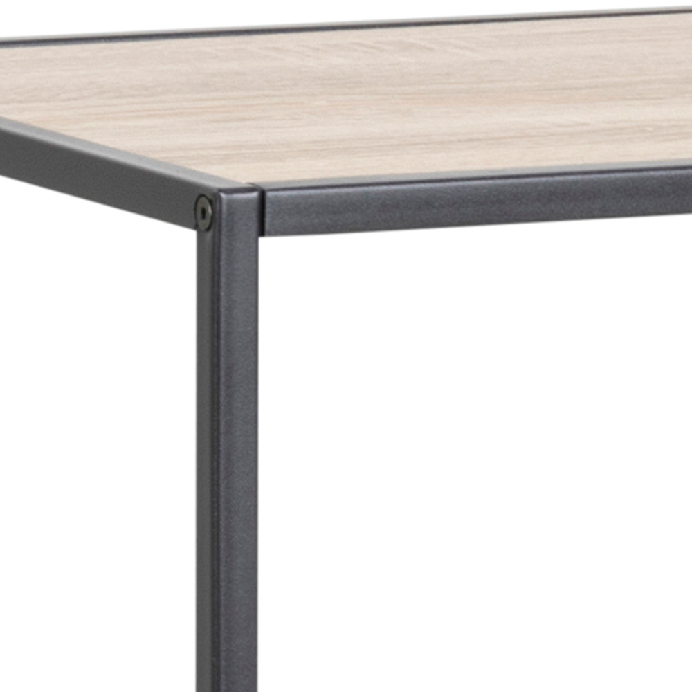 Florence Seaford 4 Shelf Sonoma Oak and Black Metal Bookcase Image 5