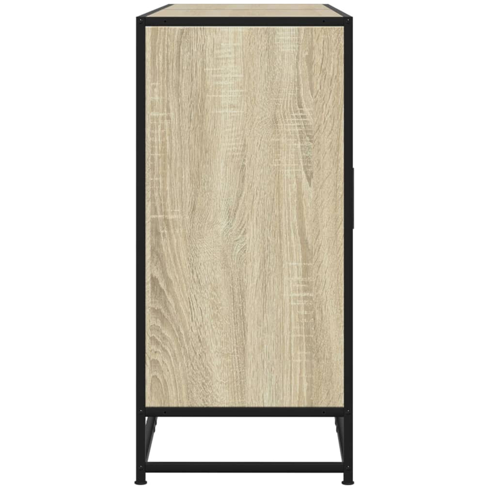 vidaXL 4 Door Sonoma Oak Wood and Metal Industrial Style Sideboard Image 4