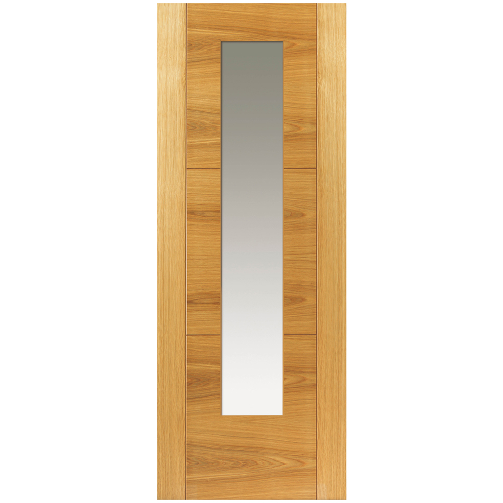 JB Kind Mistral Contemporary Oak Glazed Internal Door 1981 x 838mm Image 1
